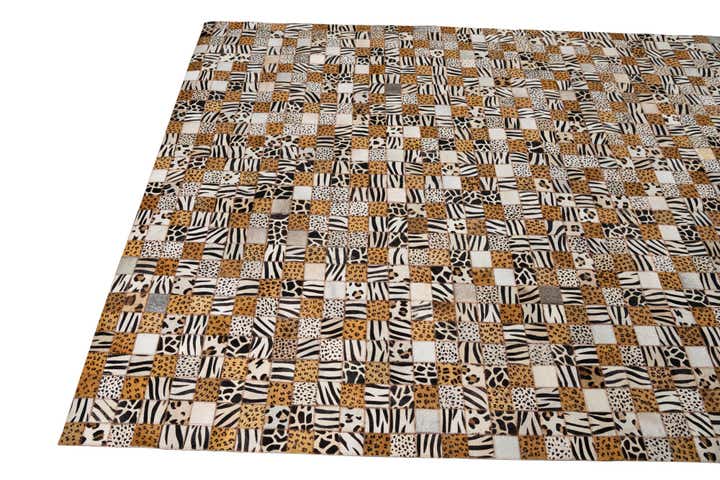5' 1 x 8' 1 Cowhide Leather Rug