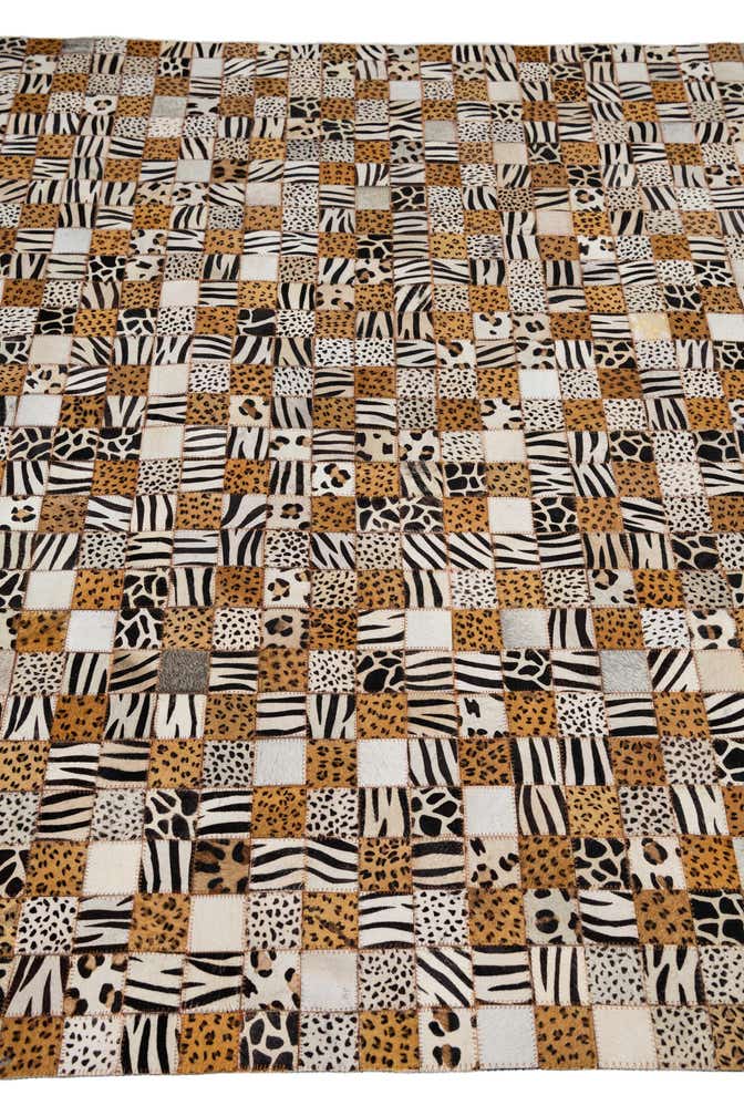 5' 1 x 8' 1 Cowhide Leather Rug