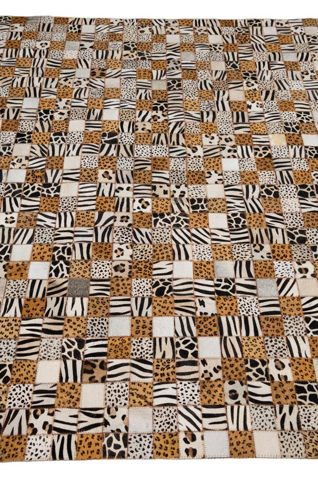 Detail image of 5' 1 x 8' 1 Cowhide Leather Rug