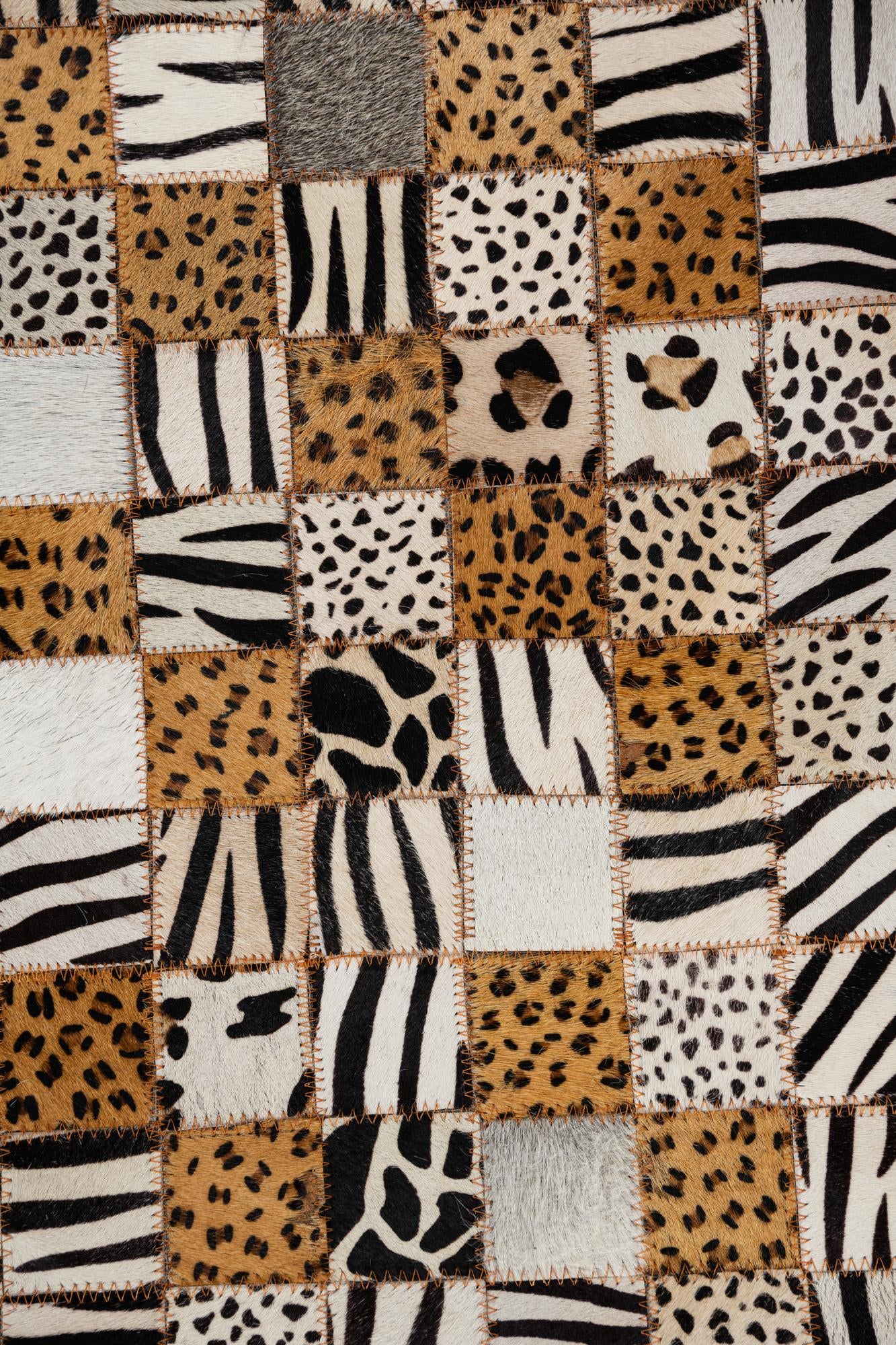 5' 1 x 8' 1 Cowhide Leather Rug