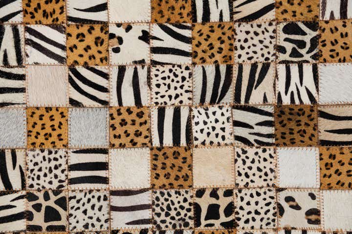 5' 1 x 8' 1 Cowhide Leather Rug