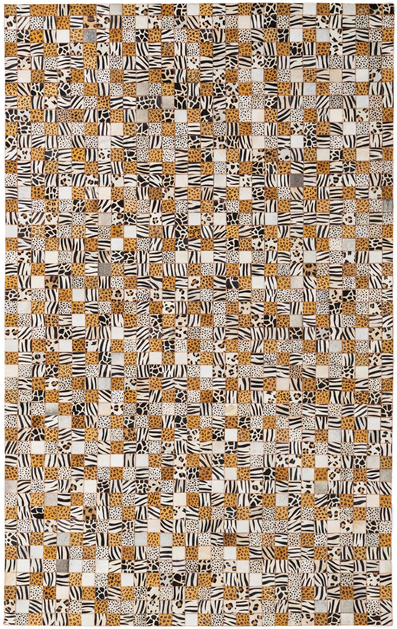 5' 1 x 8' 1 Cowhide Leather Rug