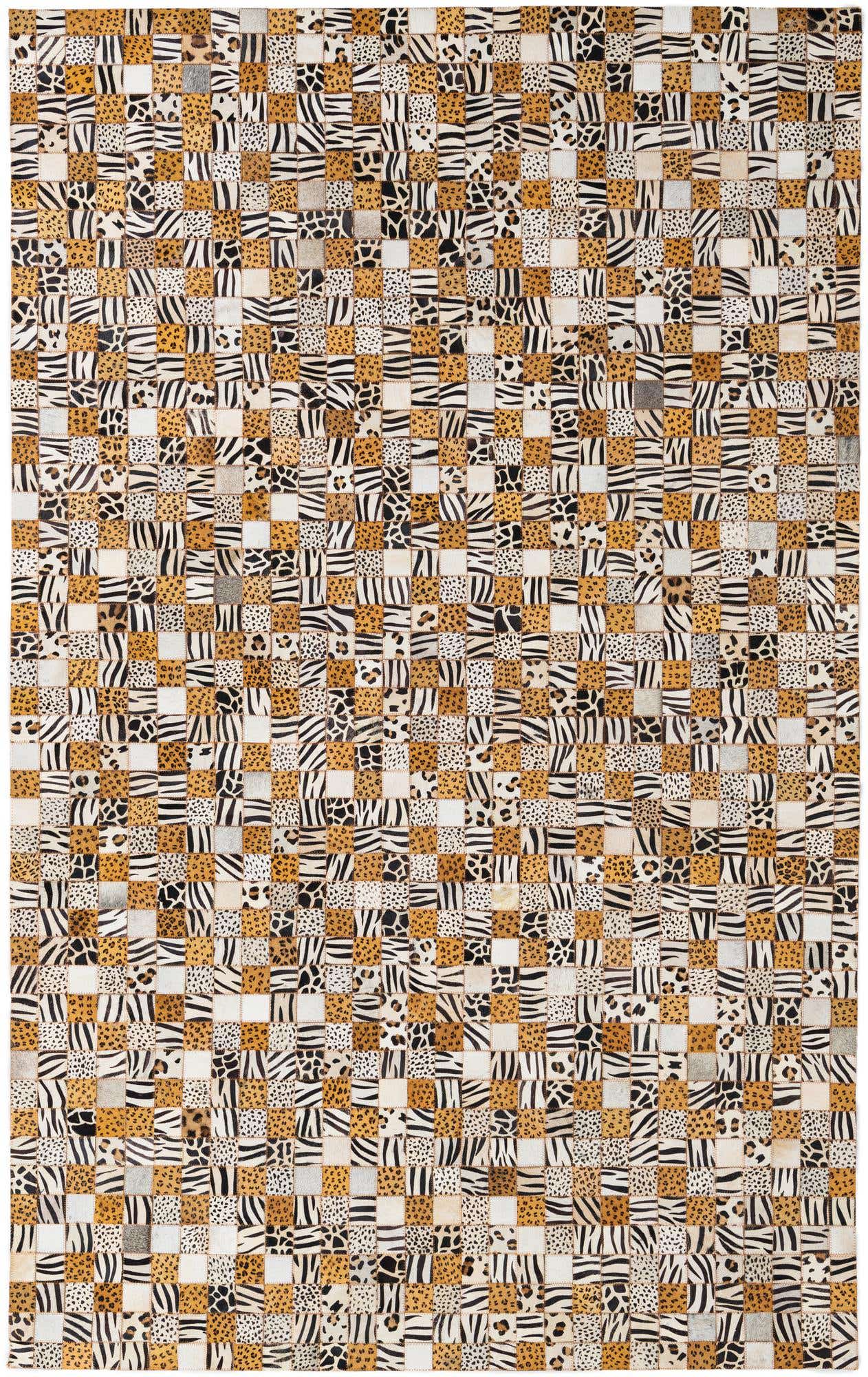 5' 1 x 8' 1 Cowhide Leather Rug