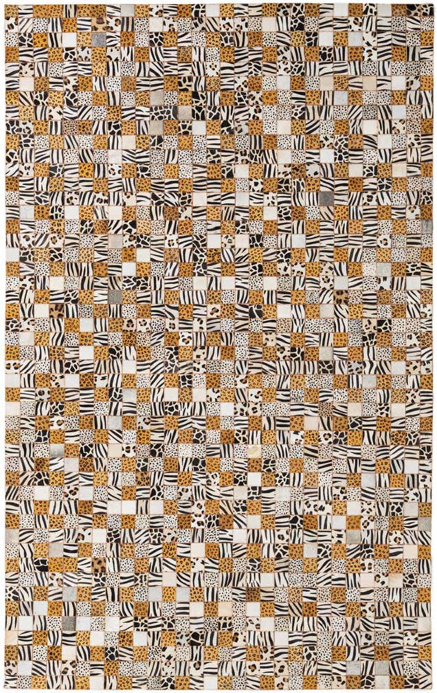 5' 1 x 8' 1 Cowhide Leather Rug