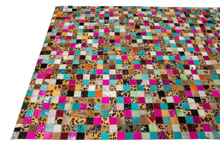 5' x 8' Cowhide Leather Rug