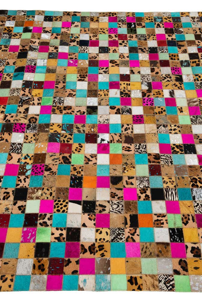5' x 8' Cowhide Leather Rug