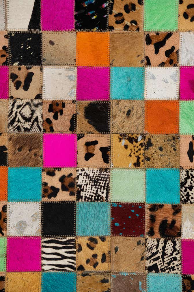 5' x 8' Cowhide Leather Rug