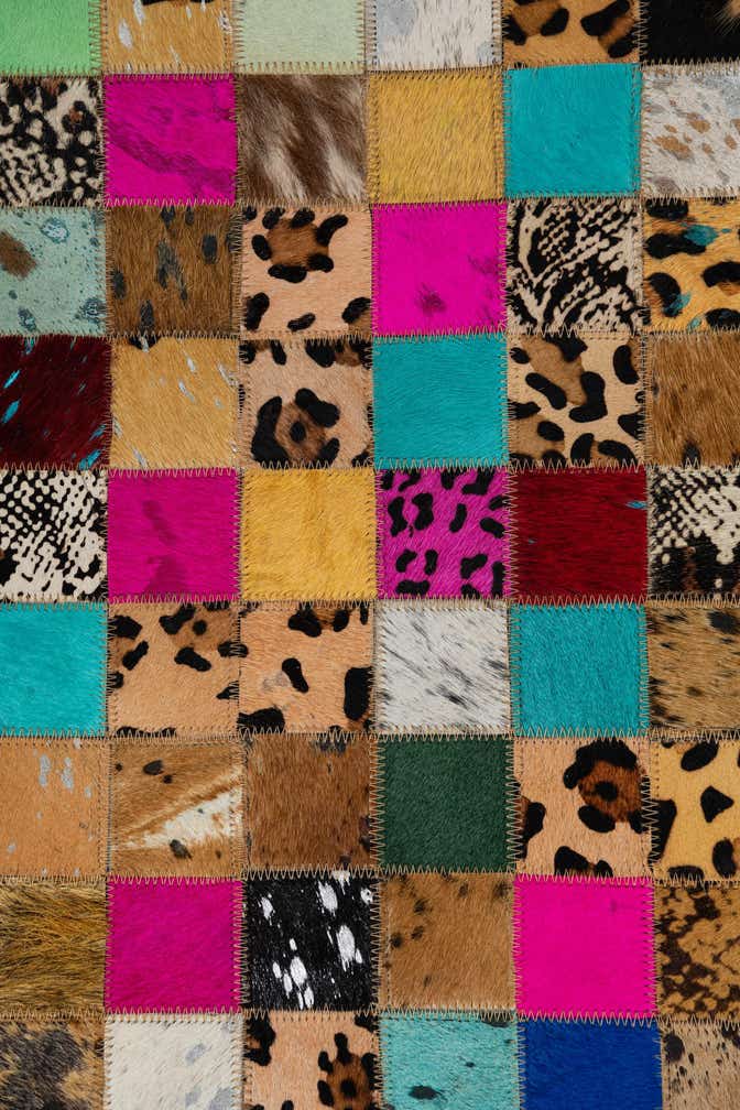 5' x 8' Cowhide Leather Rug