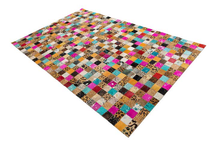 5' 1 x 8' Cowhide Leather Rug