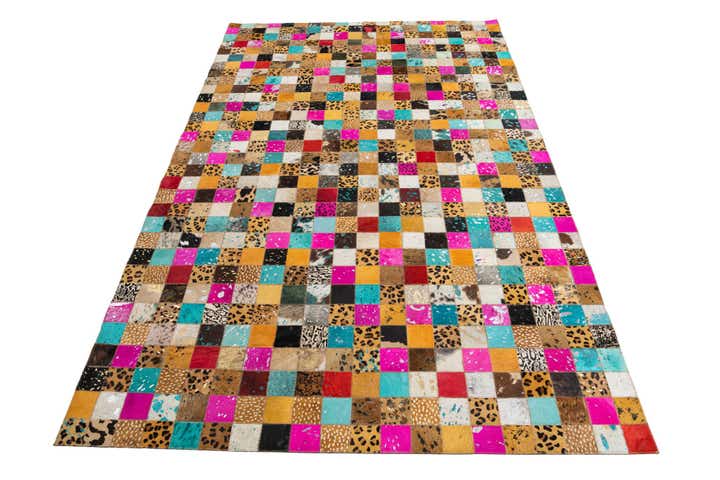 5' 1 x 8' Cowhide Leather Rug