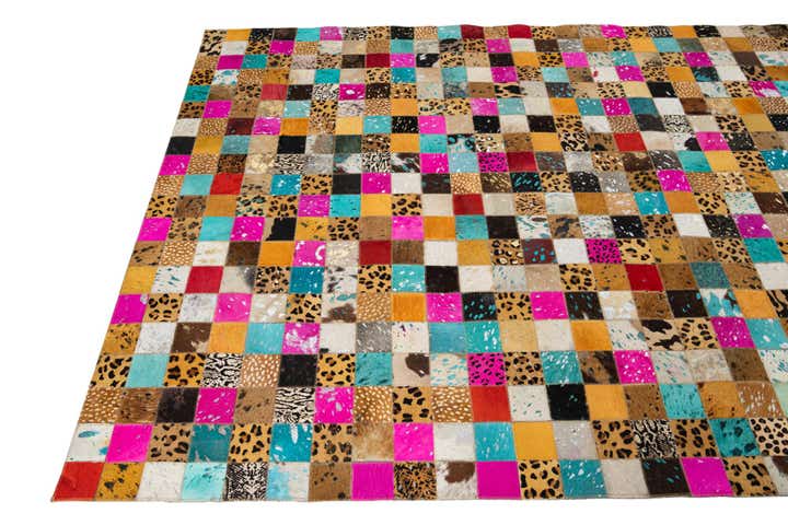 5' 1 x 8' Cowhide Leather Rug