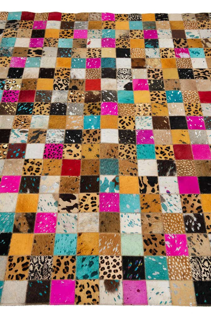 5' 1 x 8' Cowhide Leather Rug