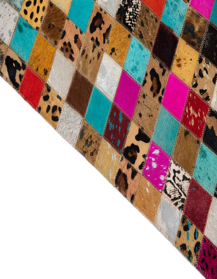 Detail image of 5' 1 x 8' Cowhide Leather Rug