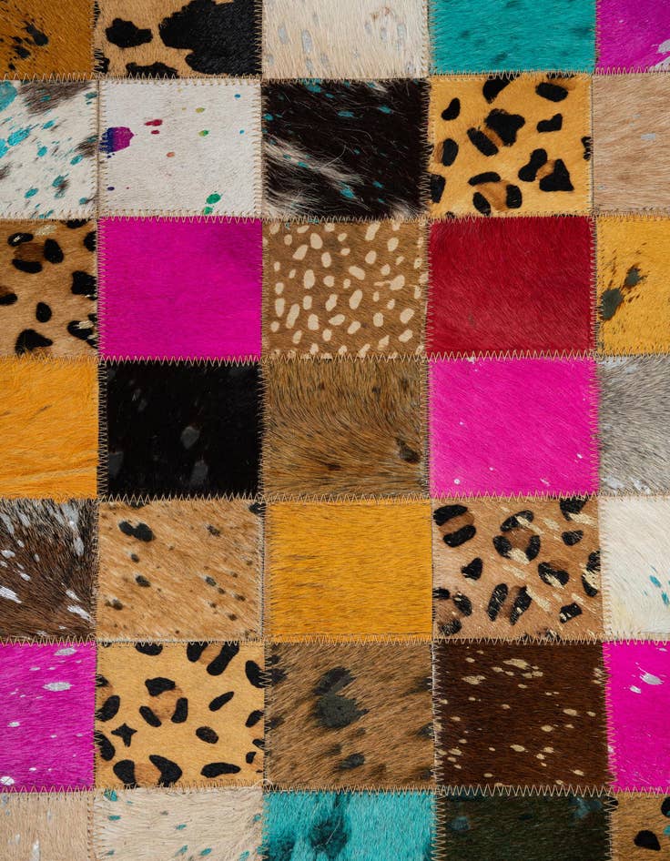 Detail image of 5' 1 x 8' Cowhide Leather Rug