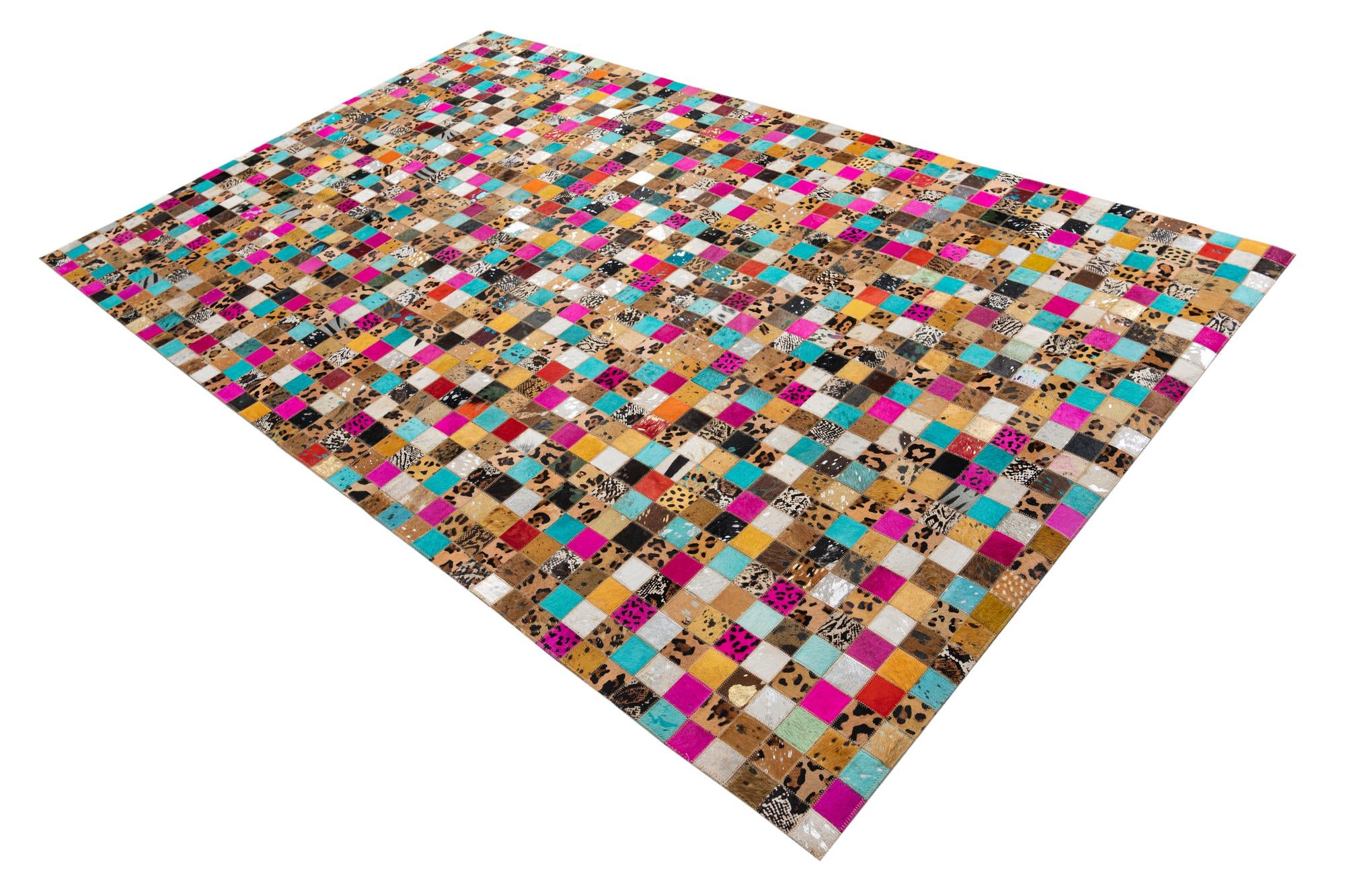 5' x 8' Cowhide Leather Rug