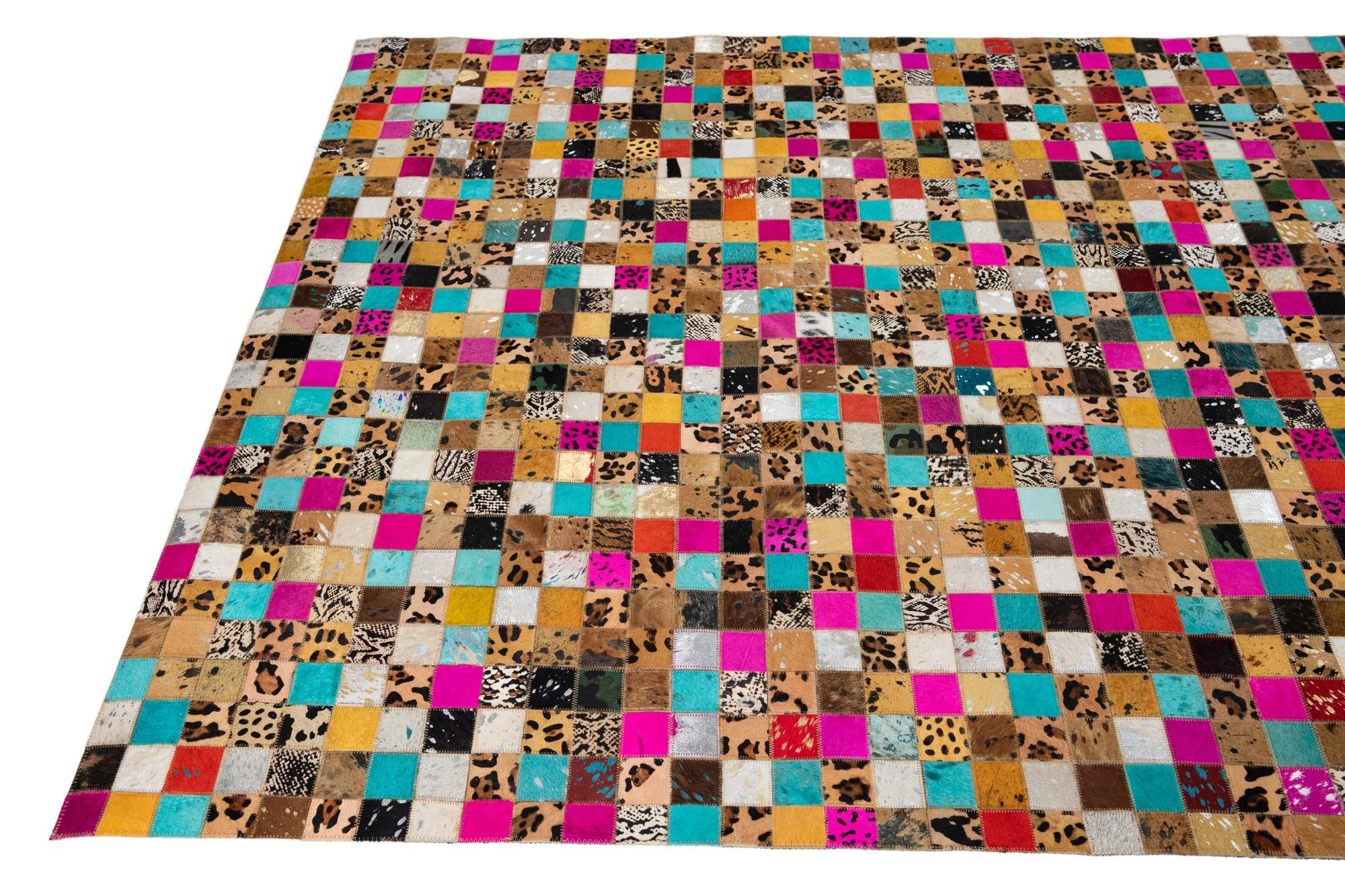 5' x 8' Cowhide Leather Rug