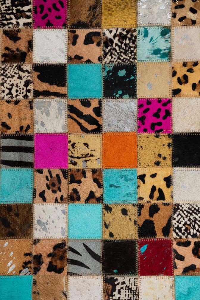5' x 8' Cowhide Leather Rug