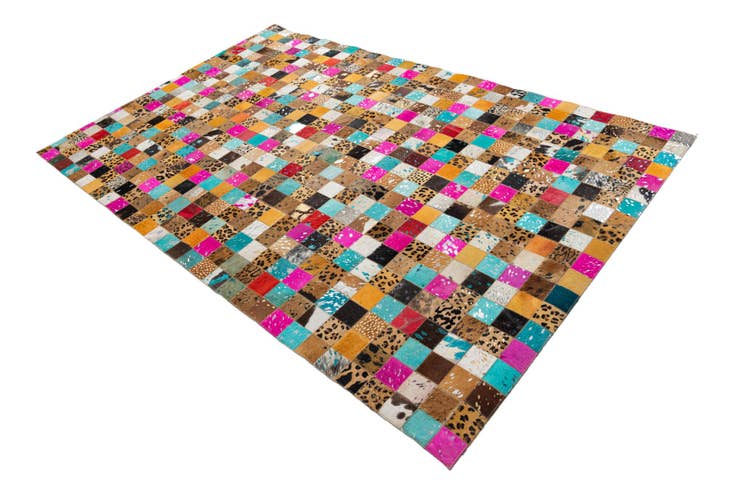 Detail image of 5' 1 x 8' 1 Cowhide Leather Rug