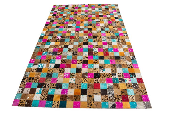 Detail image of 5' 1 x 8' 1 Cowhide Leather Rug