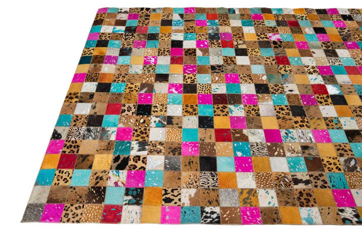 5' 1 x 8' 1 Cowhide Leather Rug