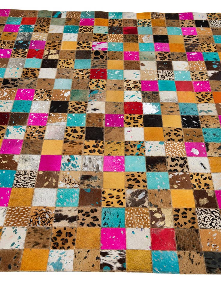 Detail image of 5' 1 x 8' 1 Cowhide Leather Rug