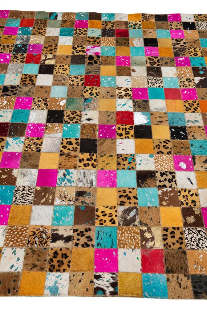 5' 1 x 8' 1 Cowhide Leather Rug