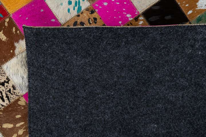 5' 1 x 8' 1 Cowhide Leather Rug
