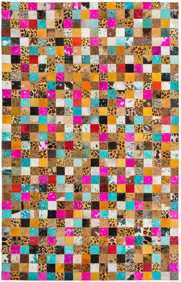 Detail image of 5' 1 x 8' 1 Cowhide Leather Rug