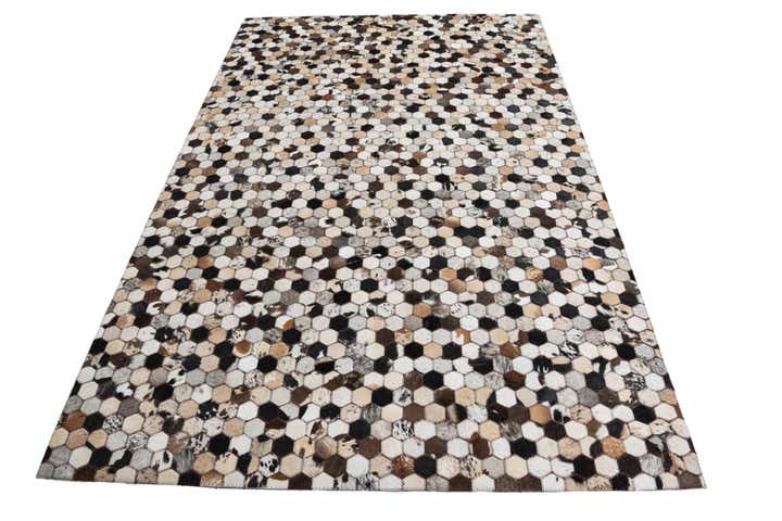 5' 1 x 8' Cowhide Leather Rug