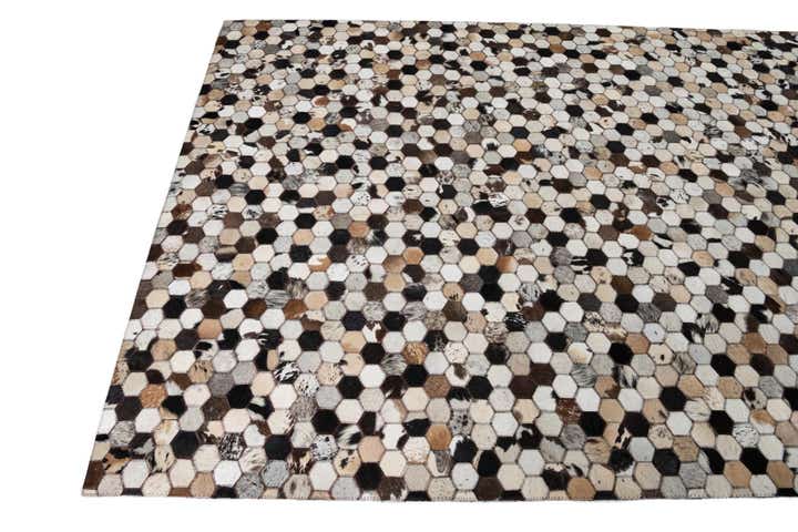 5' 1 x 8' Cowhide Leather Rug