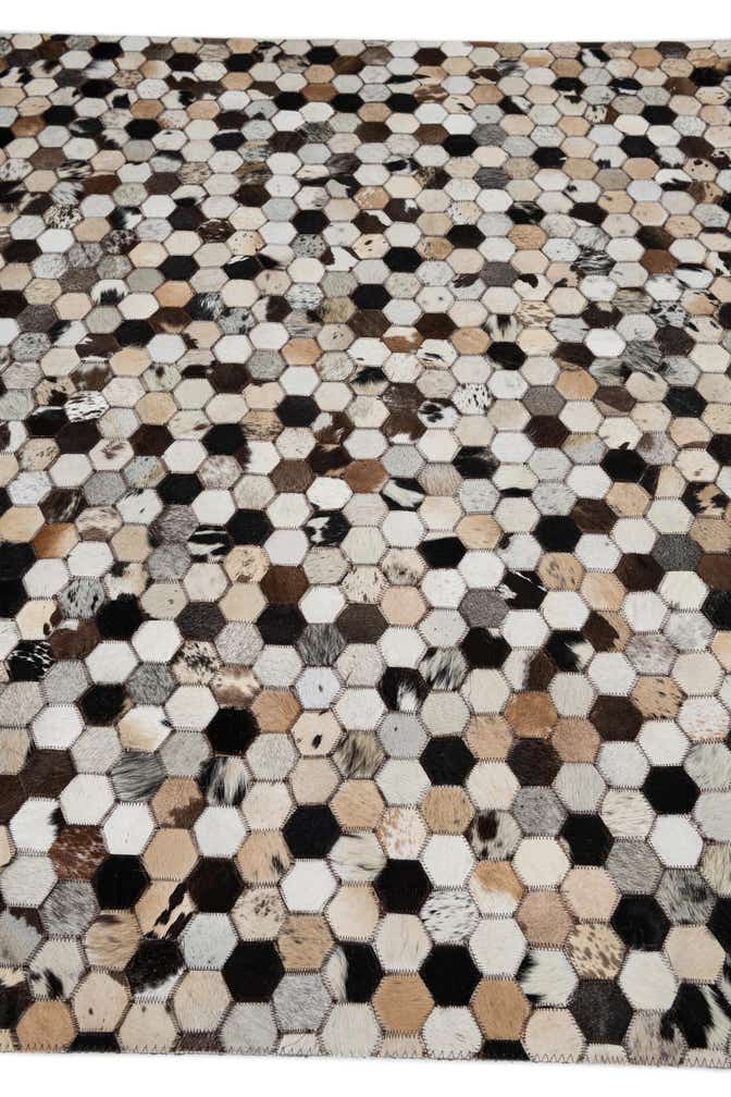 5' 1 x 8' Cowhide Leather Rug