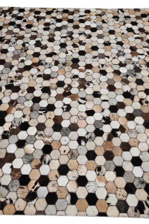 Detail image of 5' 1 x 8' Cowhide Leather Rug