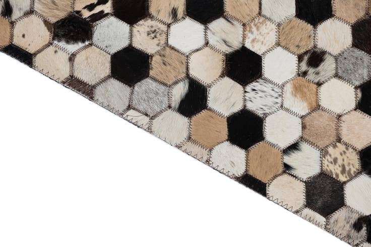 Detail image of 5' 1 x 8' Cowhide Leather Rug