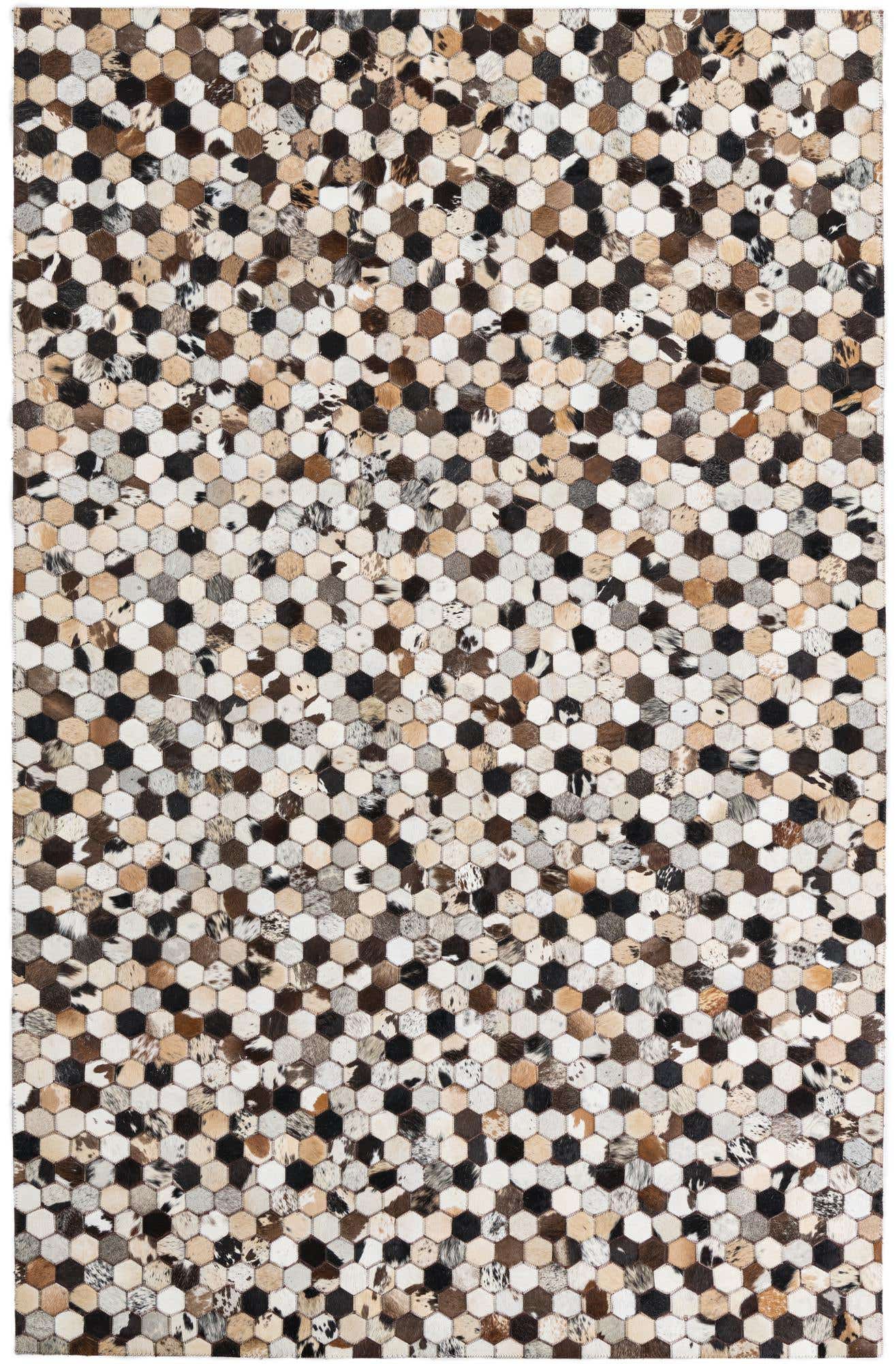 5' 1 x 8' Cowhide Leather Rug