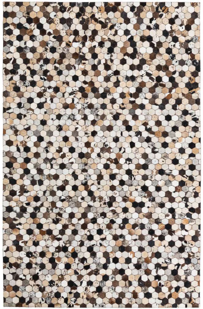 5' 1 x 8' Cowhide Leather Rug
