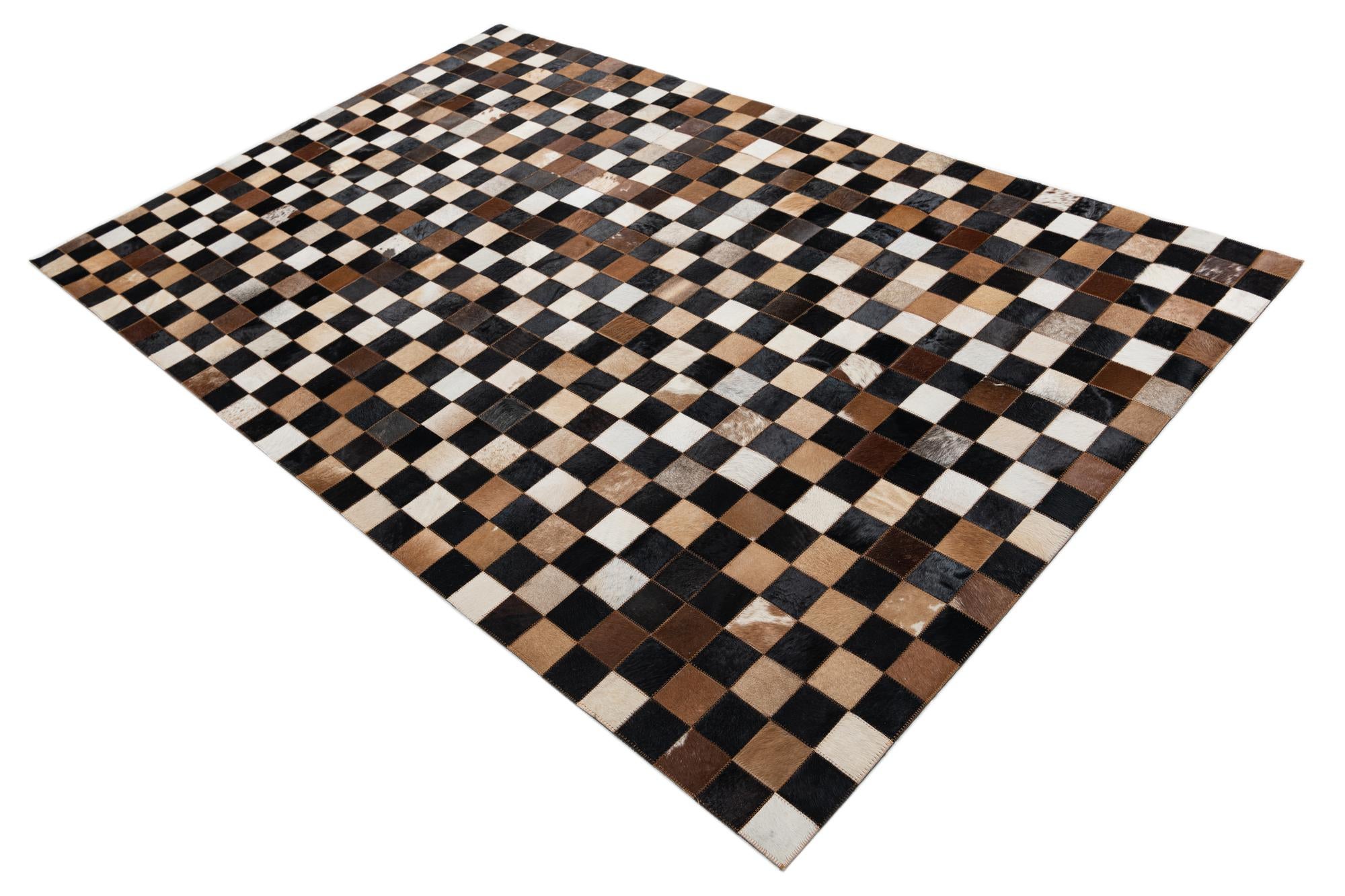 5' x 8' Cowhide Leather Rug