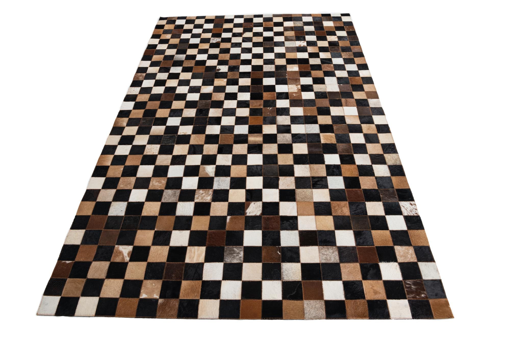 5' x 8' Cowhide Leather Rug