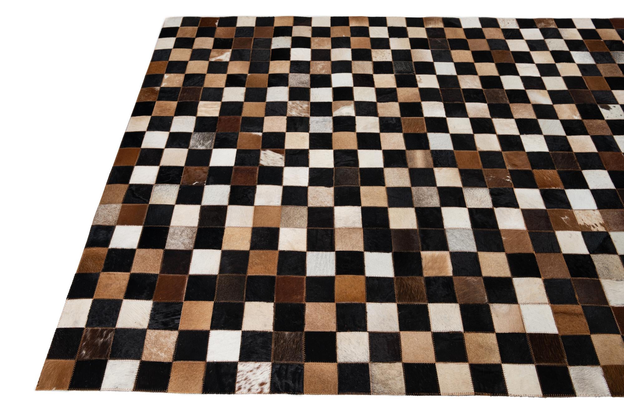 5' x 8' Cowhide Leather Rug