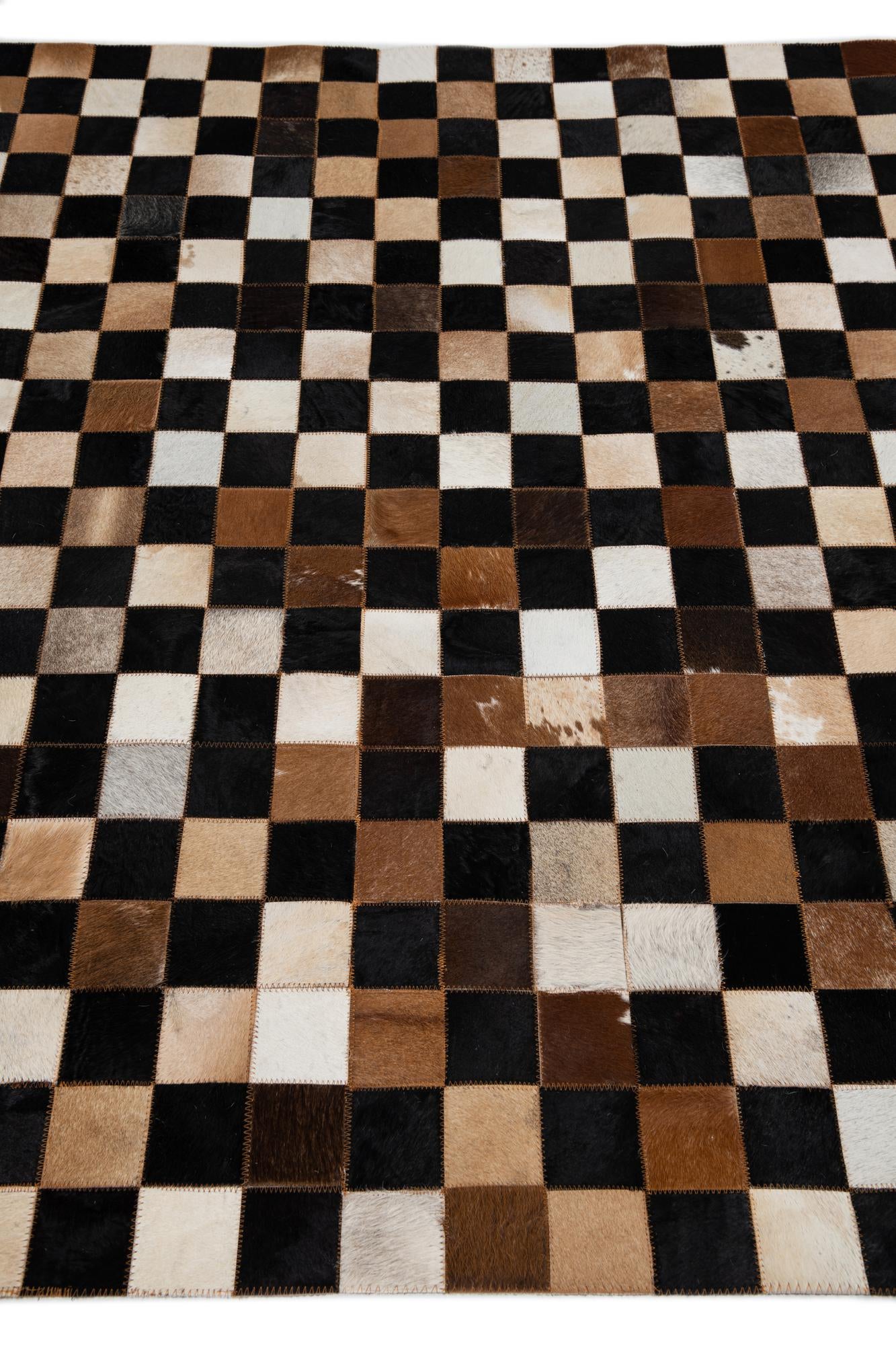 5' x 8' Cowhide Leather Rug
