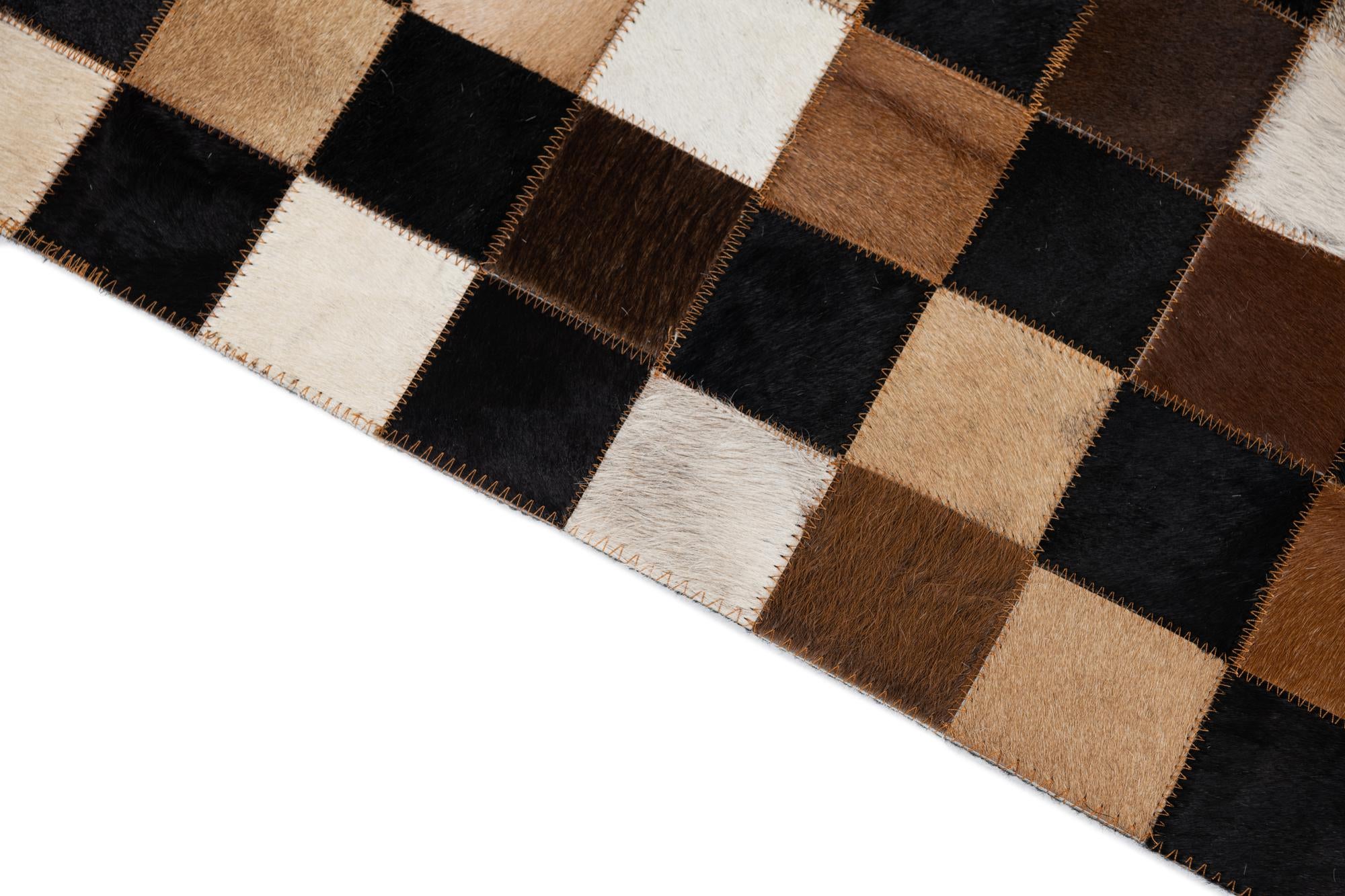 5' x 8' Cowhide Leather Rug