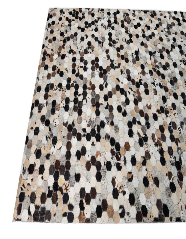 Detail image of 5' 1 x 8' Cowhide Leather Rug