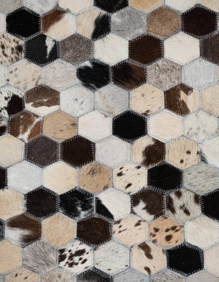 Detail image of 5' 1 x 8' Cowhide Leather Rug