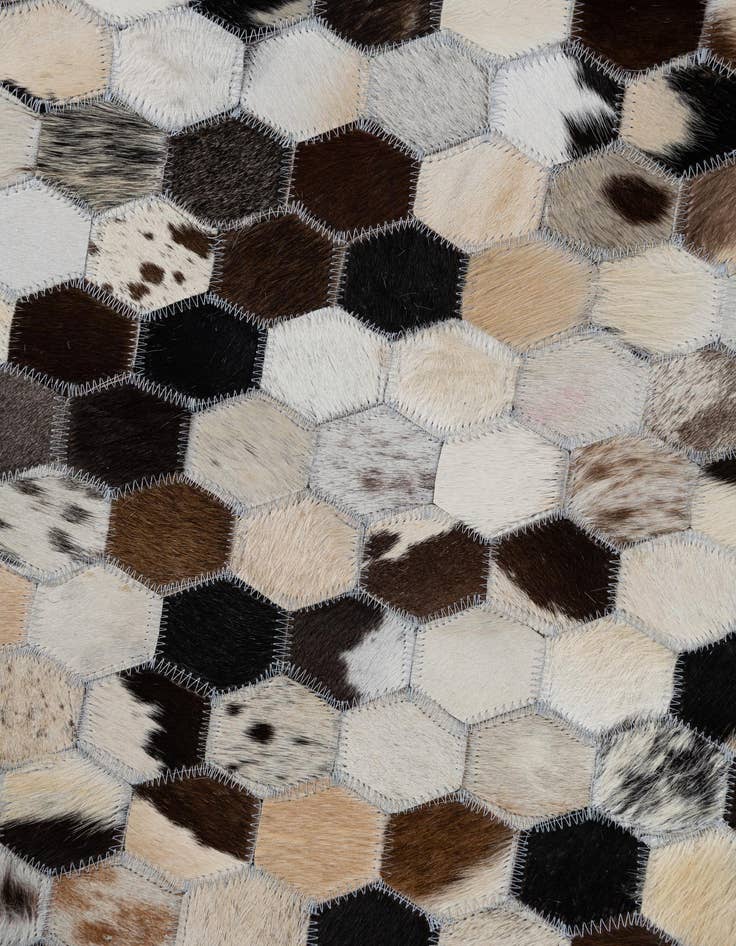 Detail image of 5' 1 x 8' Cowhide Leather Rug