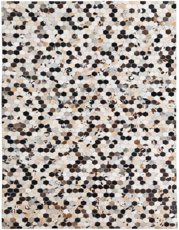 Detail image of 5' 1 x 8' Cowhide Leather Rug