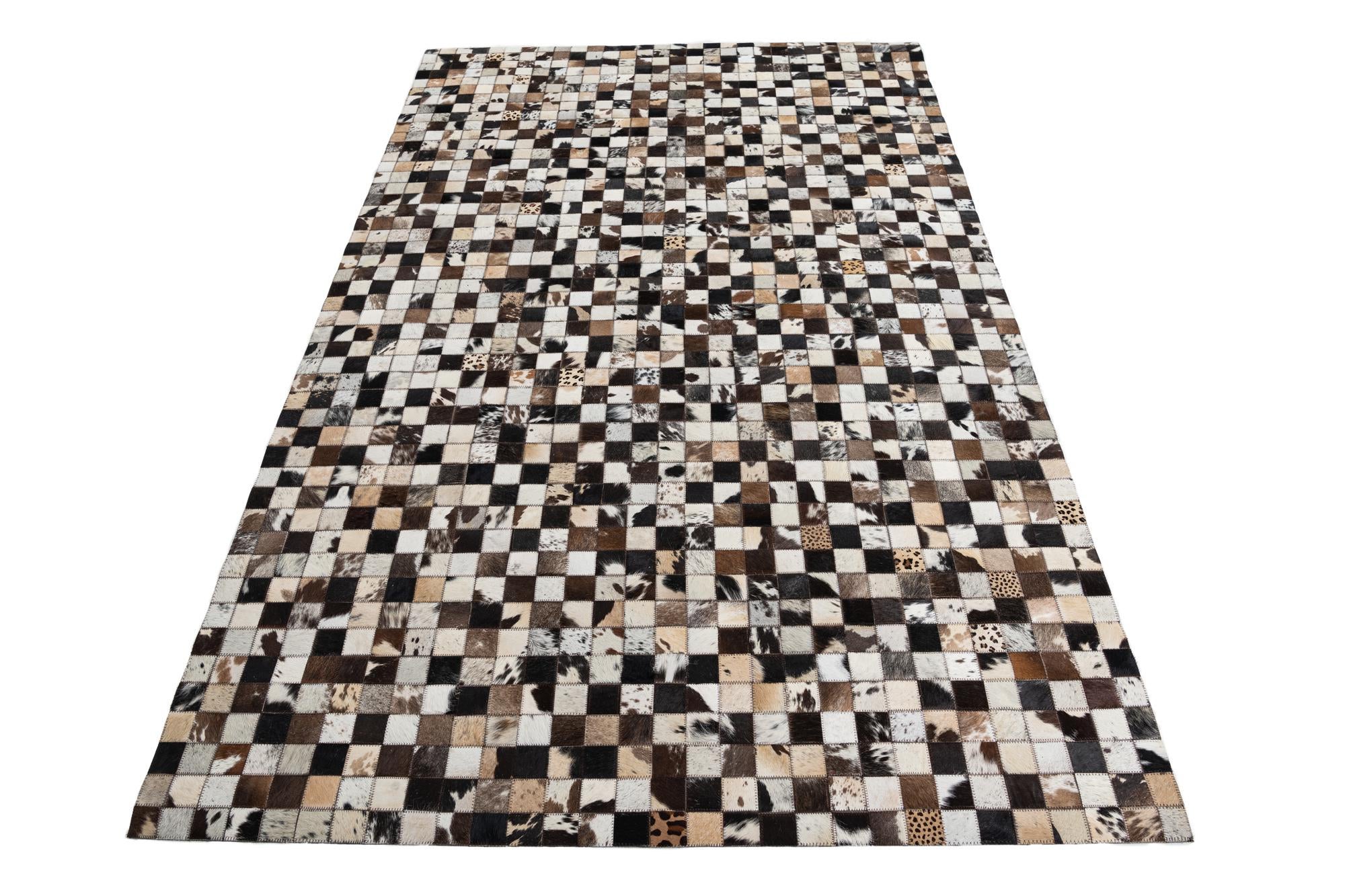 5' x 8' Cowhide Leather Rug