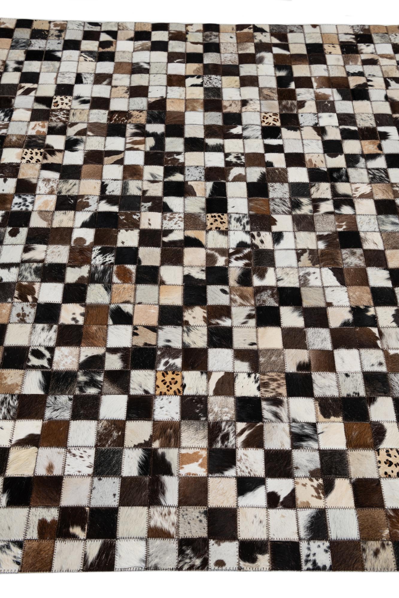 5' x 8' Cowhide Leather Rug