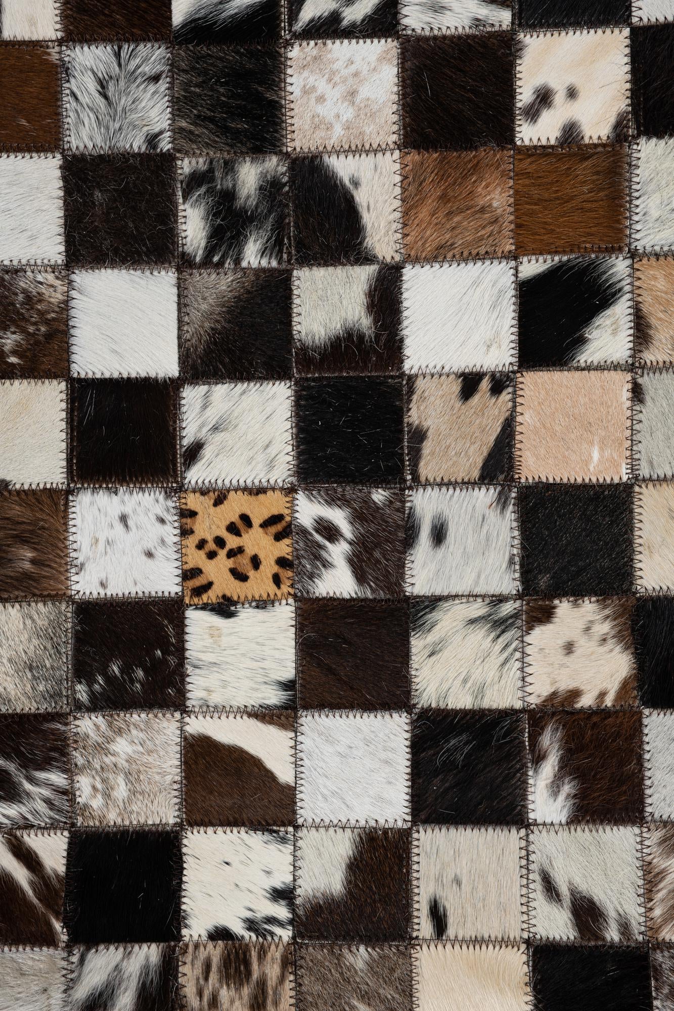 5' x 8' Cowhide Leather Rug