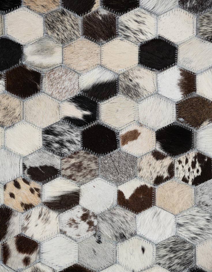 Detail image of 5' 2 x 8' Cowhide Leather Rug