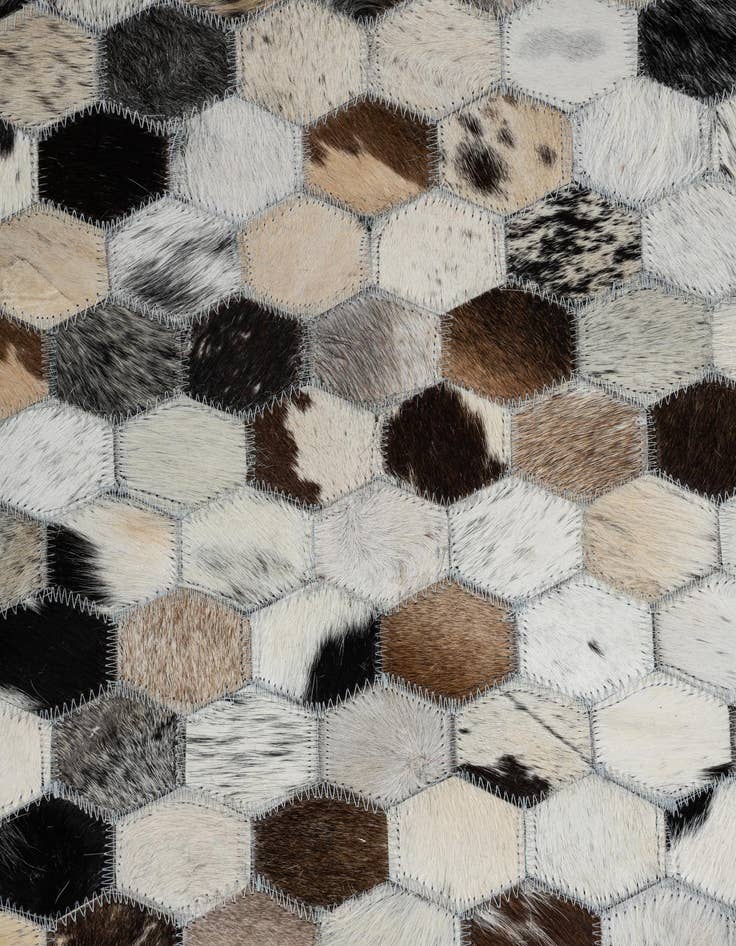 Detail image of 5' 2 x 8' Cowhide Leather Rug