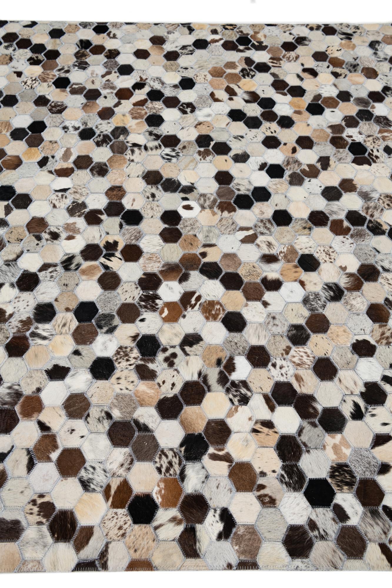 5' 1 x 7' 10 Cowhide Leather Rug